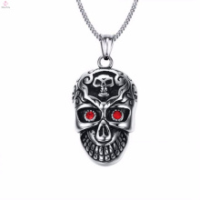 Hombres Sliver Punk Skull Mask Charms Joyería colgante de acero inoxidable